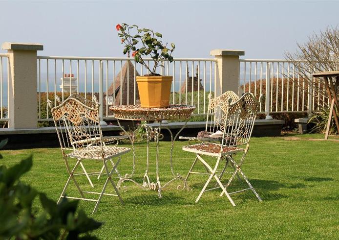 terrace, seaview, honfleur, normandy - Bellevue Hotel