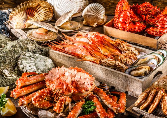 restaurant with sea fruit in normandy - Bellevue Hotel